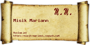 Misik Mariann névjegykártya